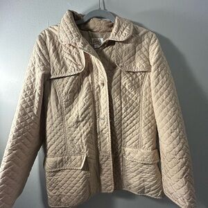 Talbots Quilted Beige Utility Jacket